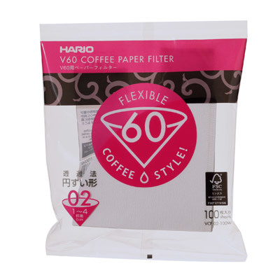 Filtres papier Hario V60 pour dripper 02