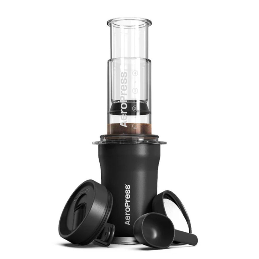 AeroPress Go Plus Travel System noir — kit café de voyage