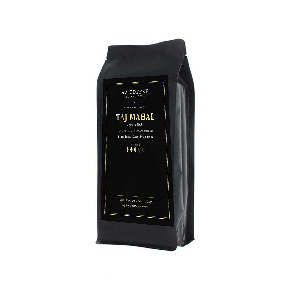 Taj Mahal — café en grains AZ Coffee Services, sachet noir 1 kg